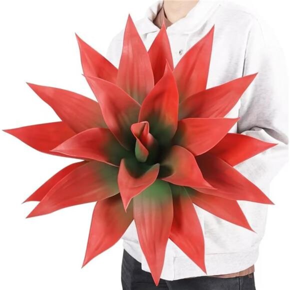 New Fall Fake Agave Artificial Plant: Red Fake Agave Plant for Room Decor - Picture 1 of 7